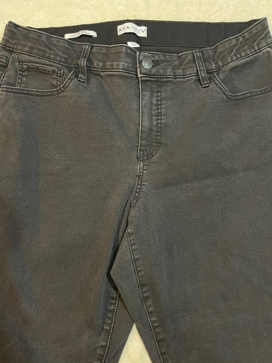 Ava & Viv Black Mid-Rise Skinny Cropped Raw-Hem Ankle Jeans - Picture 4 of 12